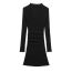 Fashion Black Polyester Pleated Long-sleeved Skirt