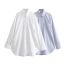 Fashion Stripe Polyester Lapel Button-down Shirt