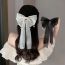 Fashion White Ribbon Bow Mesh Streamer Bow Hairpin