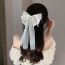 Fashion White Ribbon Bow Mesh Streamer Bow Hairpin