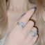 Fashion Silver Copper Diamond Geometric Ring