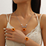 Fashion Sunflower Set (rose Gold 16g) Alloy Geometric Flower Necklace Earrings Bracelet Ring Set