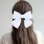 Fashion White Steel Clip Fabric Satin Bow Hair Clip