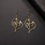 Fashion Golden Cat 2 Stainless Steel Hollow Cat Earrings