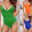 Fashion Green Nylon Strappy One-piece Swimsuit
