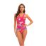 Fashion Rose Red Polyester Printed One-piece Swimsuit