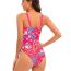 Fashion Rose Red Polyester Printed One-piece Swimsuit