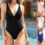 Fashion Sapphire Nylon Jacquard One-piece Swimsuit