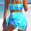 Fashion Tie Dye Polyester Printed Crossover Swimsuit Beach Skirt Set