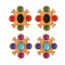 Fashion Color 2 Alloy Resin Geometric Earrings