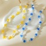 Fashion Yellow Crystal Pearl Beaded Necklace