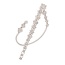 Fashion Silver Alloy Diamond Pendant Chain Earrings