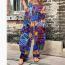 Fashion Color Polyester Printed Wide-leg Trousers