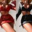 Fashion Wine Red Polyester Halterneck Split Swimsuit Bikini Cover-up Skirt Cover-up Four-piece Set