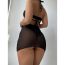 Fashion Black Polyester Halterneck Split Swimsuit Bikini Cover Skirt Three-piece Set