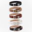 Fashion Light Brown Pu Wide Belt With Metal Pin Buckle