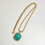 Fashion High-end Necklace Square Turquoise Necklace