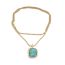 Fashion High-end Necklace Square Turquoise Necklace