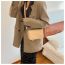 Fashion Khaki Pu Wide Shoulder Strap Crossbody Bag