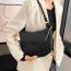 Fashion Black Pu Plaid Woven Large Capacity Shoulder Bag