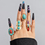 Fashion 4 Pieces Turquoise Open Ring (gold 26g) Alloy Set Turquoise Geometric Ring Set