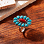 Fashion Style D Ring (7) Grams Alloy Set Imitation Turquoise Geometric Ring