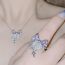 Fashion White Diamond? Necklace Copper Diamond Geometric Bow Necklace