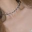 Fashion Diy Necklace ?2 In 1? Blue Copper Diamond Geometric Necklace