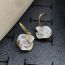 Fashion Gold Copper Diamond Shell Flower Earrings