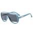 Fashion Black Upper And Lower Bean Curd Frame Gray And Yellow Slices Pc Hollow One-piece Sunglasses