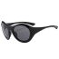 Fashion Black Frame Gray Film Cat Eye Large Frame Sunglasses