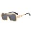 Fashion Gold Framed Double Tea Tablets Metal Integrated Sunglasses