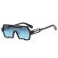 Fashion Black Frame Gray Blue Film Metal Integrated Sunglasses