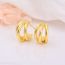 Fashion 3# Gold-plated Copper Geometric Multi-layer C-shaped Earrings