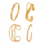 Fashion Gold Copper Inlaid Oval Zirconium Multi-layer Open Bracelet