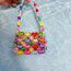 Fashion Love Color Crossbody Style Acrylic Heart Beaded Braided Crossbody Bag