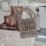 Fashion Silver Acrylic Beaded Woven Crossbody Bag