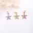 Fashion 10 3# Copper Inlaid Zirconium Five-pointed Star Accessories