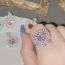Fashion Pendant 0124?pink Diamond?not Including Chain Copper Inlaid Diamond Pearl Love Pendant