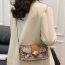 Fashion Brown Pu Printed Flap Crossbody Bag