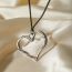 Fashion Silver Stainless Steel Love Wax Rope Necklace