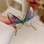 Fashion Butterfly Tassel – Green Alloy Diamond Butterfly Brooch