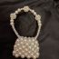Fashion Pearl Color Acrylic Large And Small Pearl Beaded Handbag