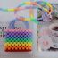 Fashion Rainbow Colors Acrylic Geometric Beaded Woven Crossbody Bag