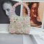 Fashion Pink Acrylic Pearl Beaded Woven Tote Bag