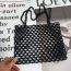 Fashion Black Acrylic Beaded Cutout Shoulder Bag