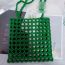 Fashion Green Acrylic Beaded Cutout Shoulder Bag