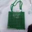 Fashion Green Acrylic Beaded Cutout Shoulder Bag