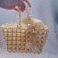 Fashion Type C Pearl Beaded Woven Crossbody Bag