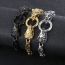 Fashion Snake Head Gold Titanium Steel Snake Head Men's Bracelet